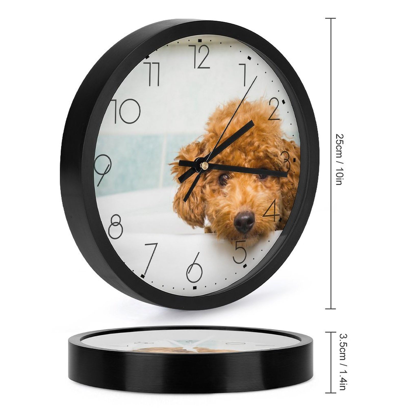 【リアル】壁掛け ペット時計 かわいい プードル インテリア Amazon.co.jp: トイ・プードル 子犬 (2) 掛け時計 おしゃれ 北欧